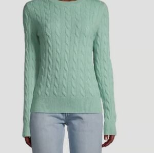 VINEYARD VINES Mint Green Cable Knit Pullover Sweater | L